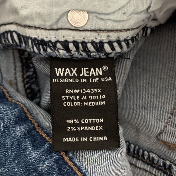 Wax Jean Los Angeles Women’s Blue Denim Distressed Mini Skirt Stretch Sz Medium - Picture 5 of 6